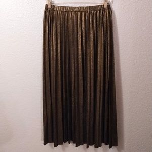 Abound Pleated Metallic Midi Skirt